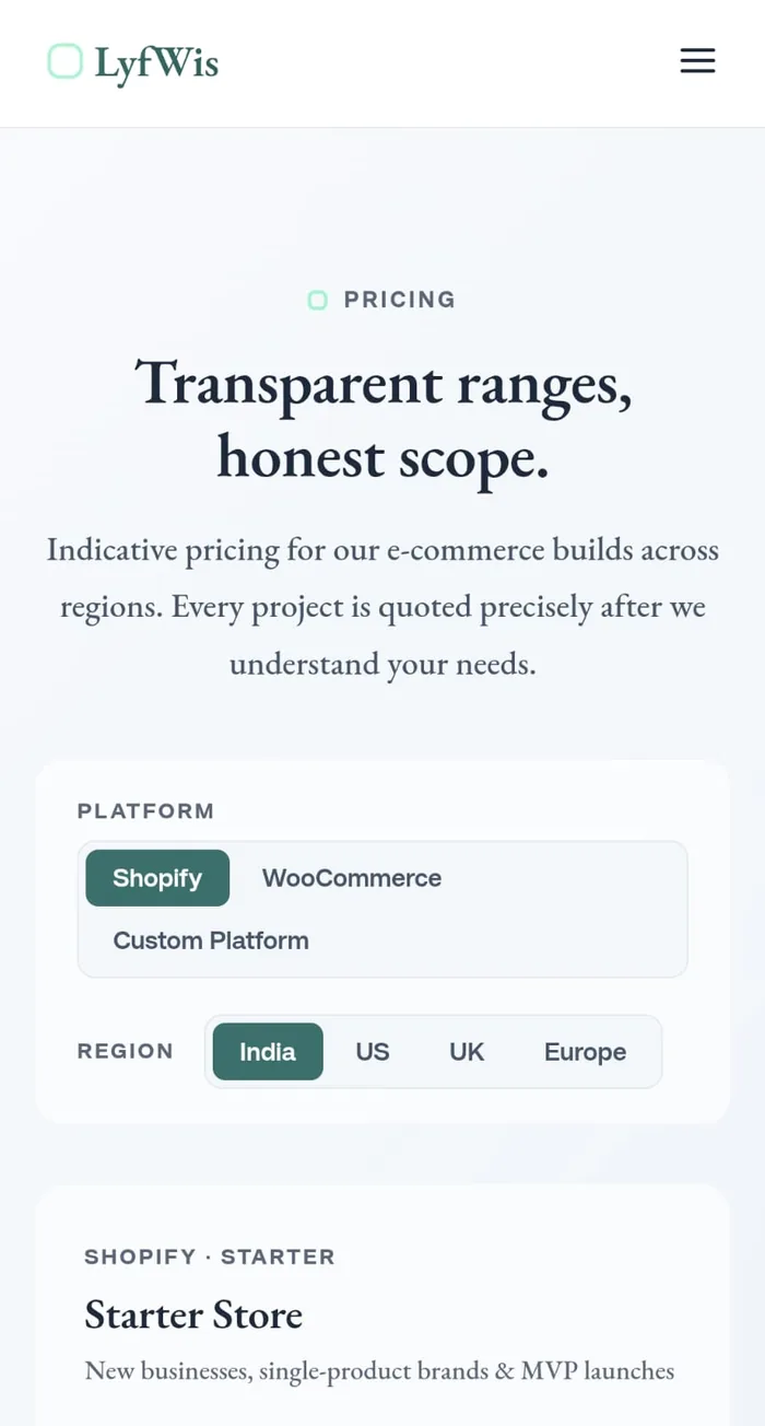 LyfWis Pricing on Mobile