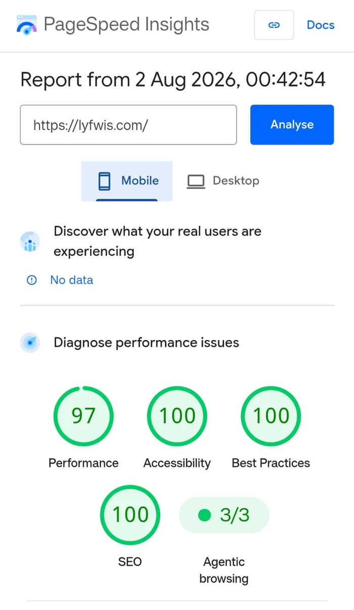Google Pagespeed Insights Mobile