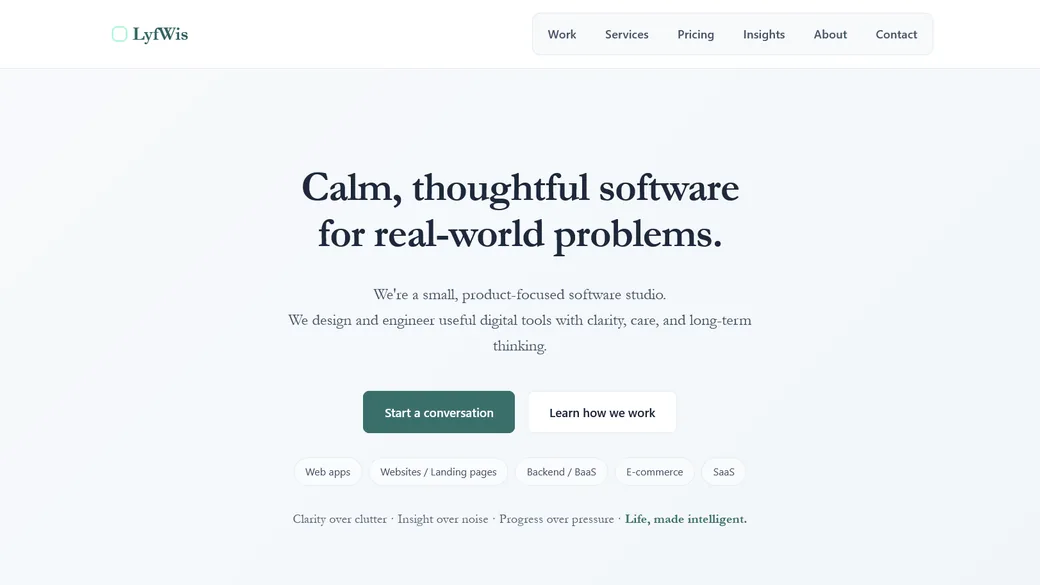 LyfWis.com - a studio site running its own CMS on the edge, built end to end